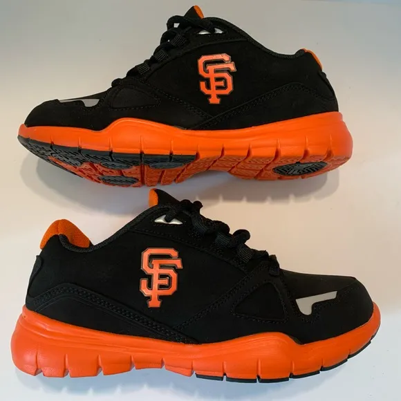 Youth Fila MLB SF Giants Sneakers Black Orange Size 4 Unisex Baseball