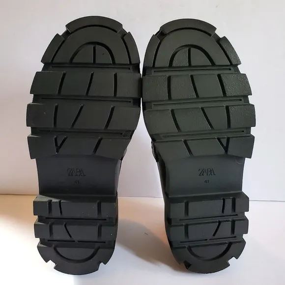 Zara Black Chunky Platform Loafers Men's Size 8