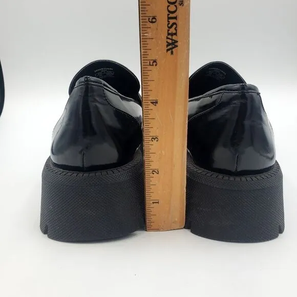 Zara Men Black loafer slip on Chunky Rubber Sole  Shoes Size 7