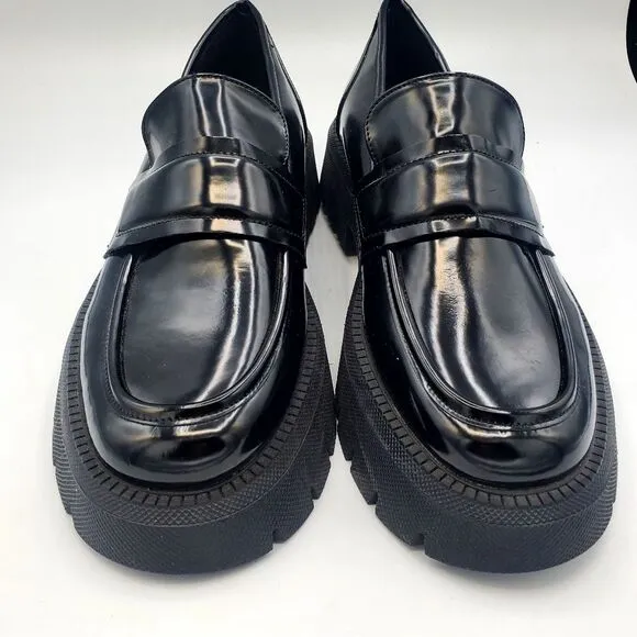 Zara Men Black loafer slip on Chunky Rubber Sole  Shoes Size 7