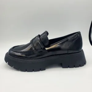 Zara Men Black loafer slip on Chunky Rubber Sole  Shoes Size 7
