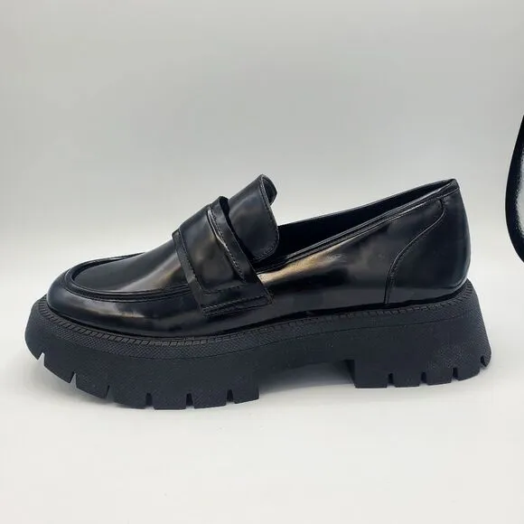 Zara Men Black loafer slip on Chunky Rubber Sole  Shoes Size 7