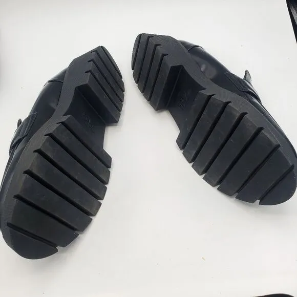Zara Men Black loafer slip on Chunky Rubber Sole  Shoes Size 7