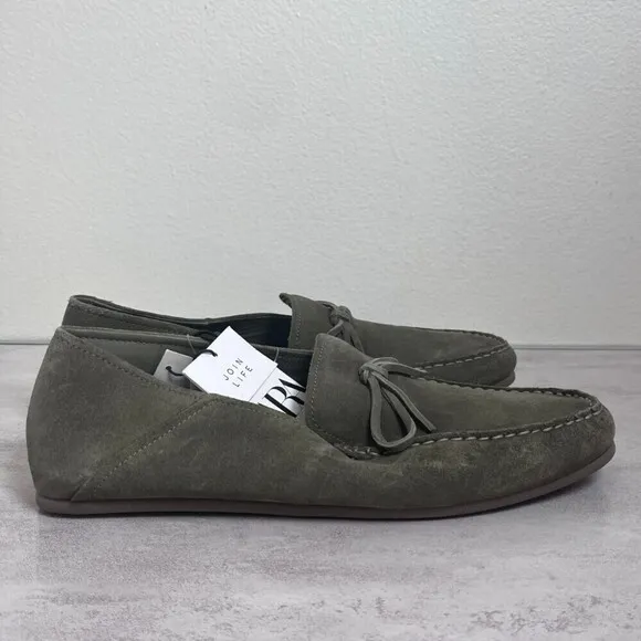 Zara Men Size 11.5 Leather Army Green Driving Moccasins NEW Casual Comfort Shoes
