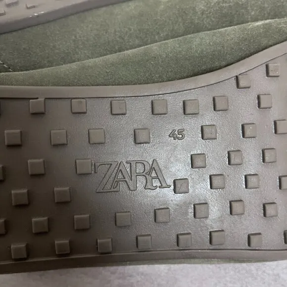Zara Men Size 11.5 Leather Army Green Driving Moccasins NEW Casual Comfort Shoes