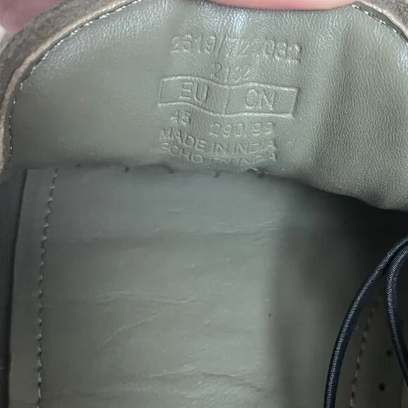 Zara Men Size 11.5 Leather Army Green Driving Moccasins NEW Casual Comfort Shoes