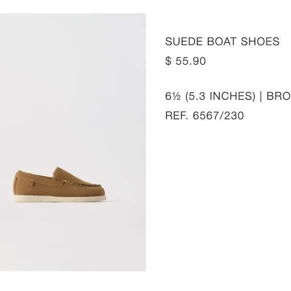 Zara Suede Boat Shoes 6.5