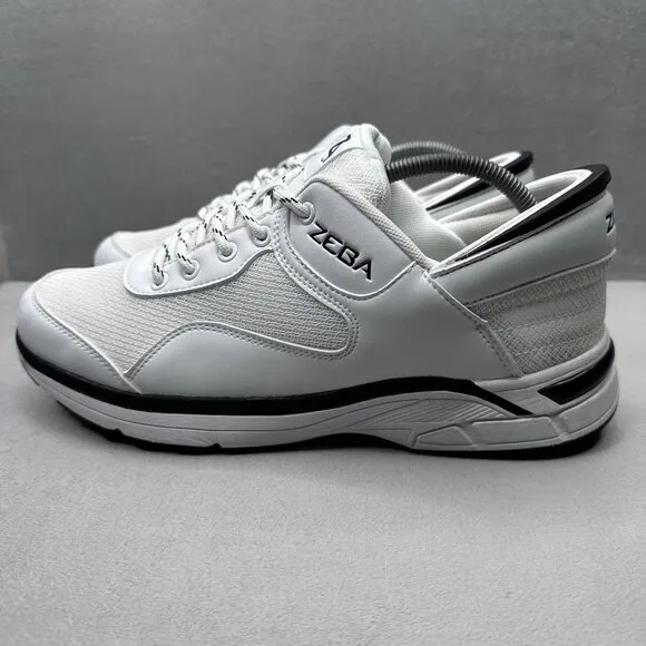 Zeba Handsfree Mens Size 11.5 Shoes White Black Slip On Comfort Walking Sneaker