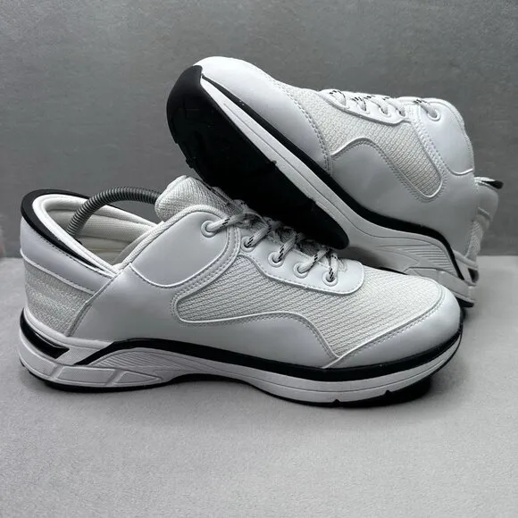 Zeba Handsfree Mens Size 11.5 Shoes White Black Slip On Comfort Walking Sneaker